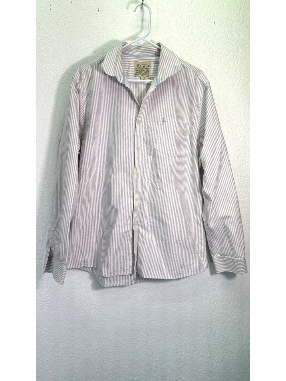 Men’s Sz XL Jack Wills Blue Pink Dress Shirt Button Down Long Sleeve Office Work